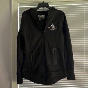 Black NEW ERA zip up fleece. Ladies size M